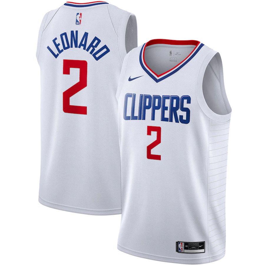 Men Los Angeles Clippers 2 Kawhi Leonard Nike White Swingman NBA Jersey